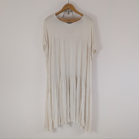 Free People Dress Womens XS White Natural Just Add Sun Midi Beach Slouchy Boho - Picture 5 of 8